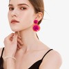 Vavhoo Raffia Flower Earrings Raffia Straw Wrapped Hot Pink Flower