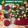 succulentlovers Double Sided Velvet Christmas Tree Collar - 25.6" Red