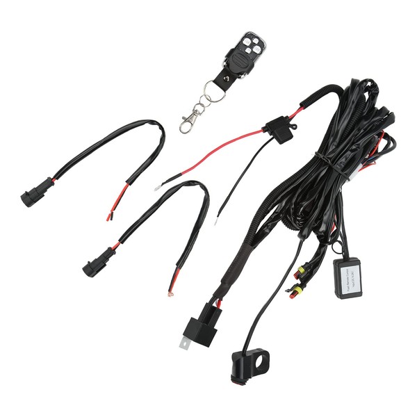 Motorcycle Switch Wiring Harness, LED Light Wiring Harness Kit 12V
