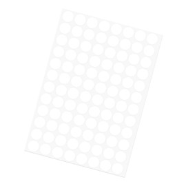 GLOKUUCA Self-Adhesive Screw Hole Cover Sticker - 1 Sheet/140Pack Screw Covers Caps Fits for Cabinet Wall Desk- PVC Dustproof Sticker - (15-mm Dia, White)