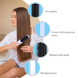 LALAFINA Peine Plegable Con Espejo Peine Antiestático De Bolsillo Para Cabello Y Barba Resistente a Altas Temperaturas Compacto Portátil Para Viajes  
