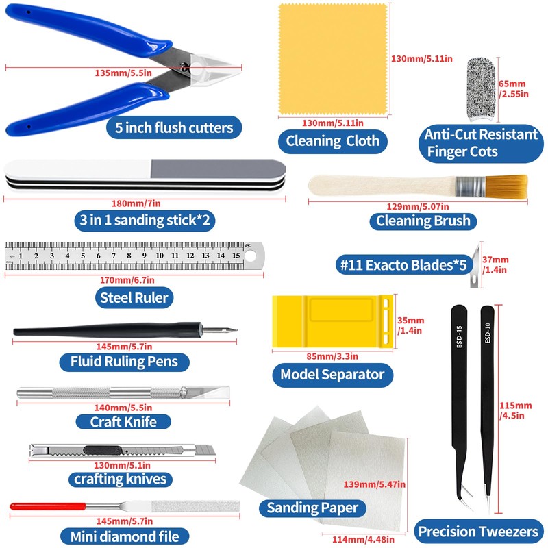 Waltool 25Pcs Hobby Modeling Kit Tools Building Modeler Basic Tool