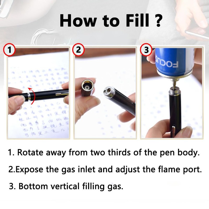 Butane Torch Lighter - Ballpoint Pen Lighter, Windproof Solar Beam