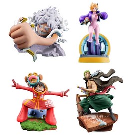 One Piece Petitrama PVC Mini Statue Logbox Re Birth Egghead Set 9 cm