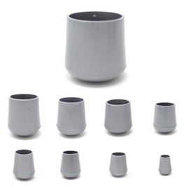 28mm Rubber Feet, Grey Tube End Caps, Pack of 4 Ferrules for Furniture & Chair Legs - Made in Germany (See Second Image for Ordering Guide)