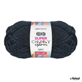 Yatsal Super Chunky 3-Ply Knitting Wool Yarn 100 g, Navy