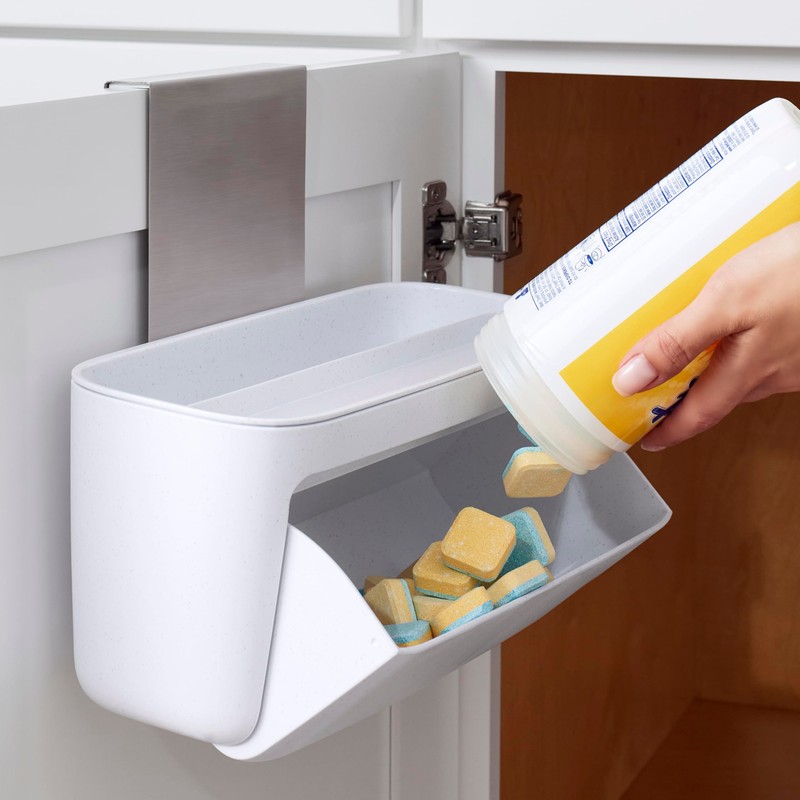 YouCopia DoorStash™ Dishwasher Pod Holder with Lid, Hanging Storage Container