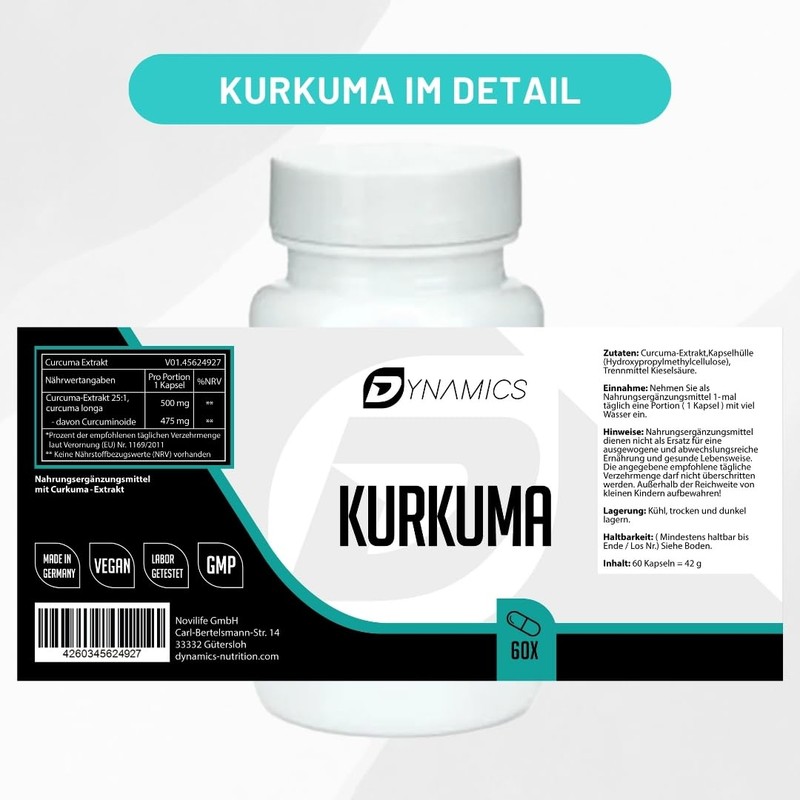 Kurkuma BCM-95® – Hochdosiert & vegan – 500mg Curcuma longa
