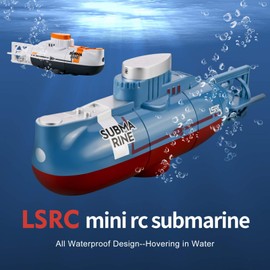 GoolRC Mini RC Submarine for Kids, LSRC-SMI Remote Control Boat Waterproof Diving Toy for Boys and Girls (White)