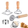 Ravioli Stamp Maker Cutter with Roller Wheel Set of 5,