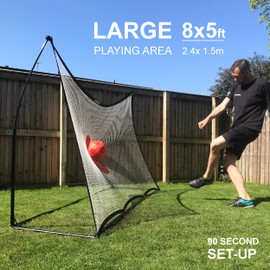 QUICKPLAY Spot Target Soccer Rebounder | Perfect for Team or Solo Soccer Training | Features Free Training App (v) 8x5' - 2in1 Spot Rebounder & Goal
