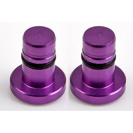 F.Wave design [(2 pieces)] Aluminum Shaved Earphone Jack Cover Alumi Cap Earphone Jack Accessory Jack Piercing Cover Smartphone Piercing STD 2 Pieces (Elegant Purple)