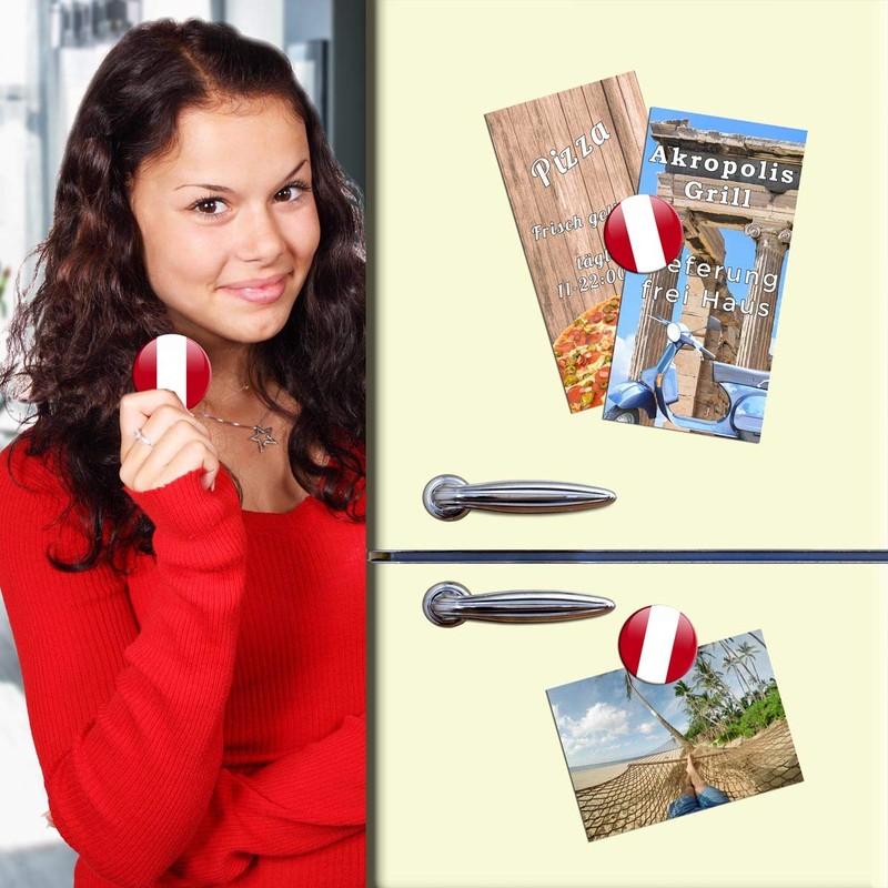 Magnetic Magnet with Peru Flag Design Ø 5 cm Fridge