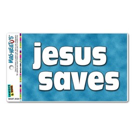 GRAPHICS & MORE Jesus Saves - Christian Religious Inspirational Automotive Car Refrigerator Locker Vinyl Magnet