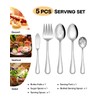 EUIRIO 5 PCS Serving Utensils Set, Large Stainless Steel Spoons