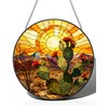 Stained Glass Window Hanging, Tempered Glass Garden Suncatcher 7.8"