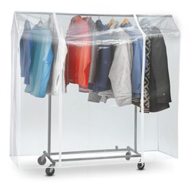 Tatkraft Protector Protective Cover for Clothes Rack, Cover Clothes Rail, 120 x 160 x 60 cm, Protects Your Clothes from Moisture, UV Rays, Dirt, 2 Zips, Transparent