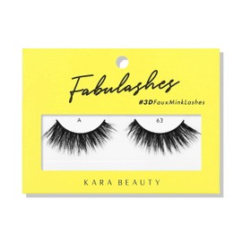 KARA BEAUTY Fabulashes Glam 3D Faux Mink Strip Lashes – Full Volume, Fluffy, Wispy Lash Strips – Reusable Fake Eyelashes with Soft Flexible Band – Vegan, Cruelty-Free, Lightweight - Style A63