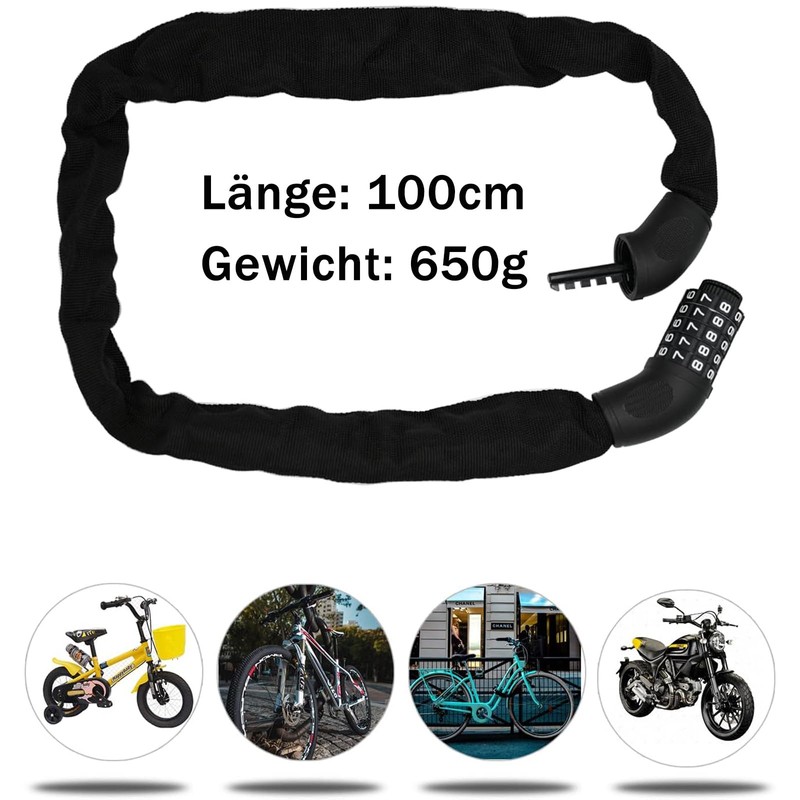 Bicycle Lock High Security with 5 Digit 100 cm Length,
