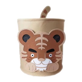 WEI LONG Cute Foldable Felt Laundry,Nursery Hamper Laundry Basket,Storage Baskets for Kids Boys and Girls,Office,Bedroom,Clothes,Toys(Tiger)