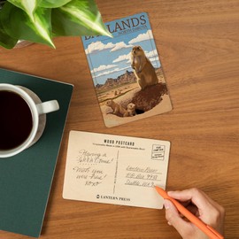 Badlands, North Dakota, Prairie Dogs (4x6 Birch Wood Postcards, 2-Pack Stationary, Rustic Home Wall Decor)