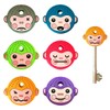 Jagowa 6PCS Cartoon Soft Glue Monkey Key Flexible Key Monkey