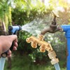 Brass Garden 4-Way Hose Splitter Hose Adapter Ball Valve Water