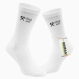 Huuraa Unisex Tennissocken Glück auf! Ruhrpott Geschenk Größe 42/46 White Glück auf! Präsent
