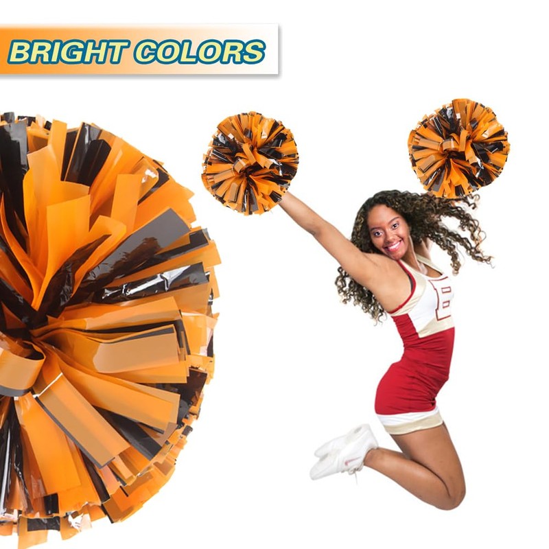 Lovecheer - 2 pompones de plástico naranja y negro con
