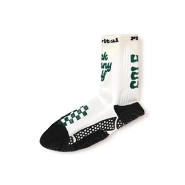 Jack Bunny 262-5186215 Active Collaboration Men's Short Socks (Tabi Type, Anti-Slip, Ankle Support), Golf Socks,, 031_white × green, Free size