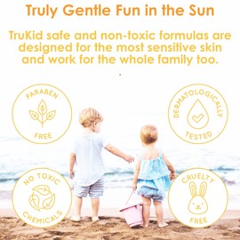 TruKid Sport SPF 30+ Sunscreen - UVA/UVB Protection, All Natural Ingredients, Water Resistant, Mineral Based & Unscented, Minimal Reapplication, Reef Safe, Planet-Friendly, Non-Nano, 3.4 oz
