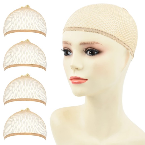 ROSEBUD 4 Pieces Mesh Wig Cap Net, Hair Mesh Net