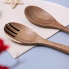 ccHuDE 2 Pcs Wooden Salad Servers Salad Serving Forks Wood