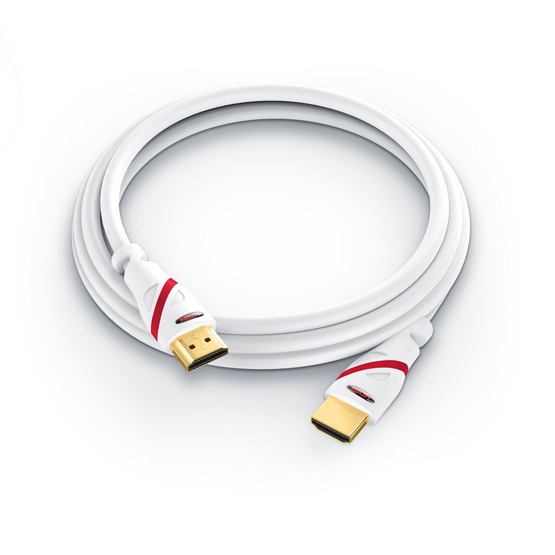 CSL- Ultra HD 4K HDMI Cable White/Red/Black V2 White