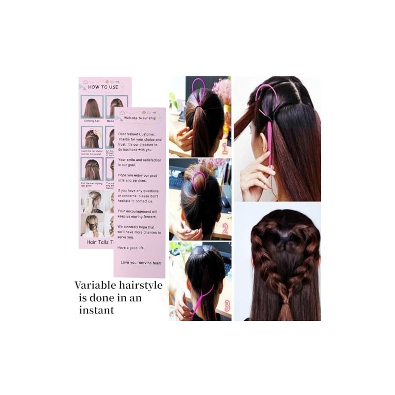 Schembo Topsy Tail Hair Tool Set - 6pcs Loop Styling