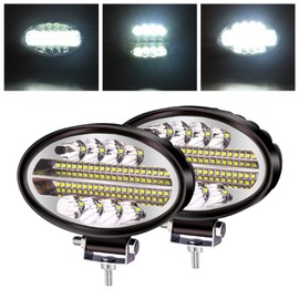 YnGia 2PCS 144W Offroad Driving Light, Waterproof Oval LED Work Light Bar Fog Lamp Headlight 12V 24V for Car Truck 4x4 Tractor Boat (White)