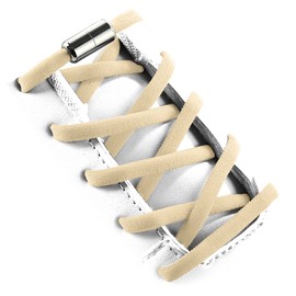 VICT POPU Elastic Shoelaces Without Tying with Capsule Metal Lock Oval Half Round Sporty Quick Release Shoelaces for Trainers Adults Children, khaki