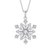 JIWOY Snowflakes Necklace 925 Sterling Silver Pendant Cubic Zirconia Jewelry