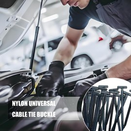 120PCS Nylon Universal Cable Tie Buckle, Heavy Duty Self-Locking Nylon Cable Zip Ties Holder, Fasteners Clips for Car Repair, Home Garage Use