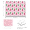 Pink Christmas Wrapping Paper 6 Sheets, Santa Claus Snowmen Gingerbread