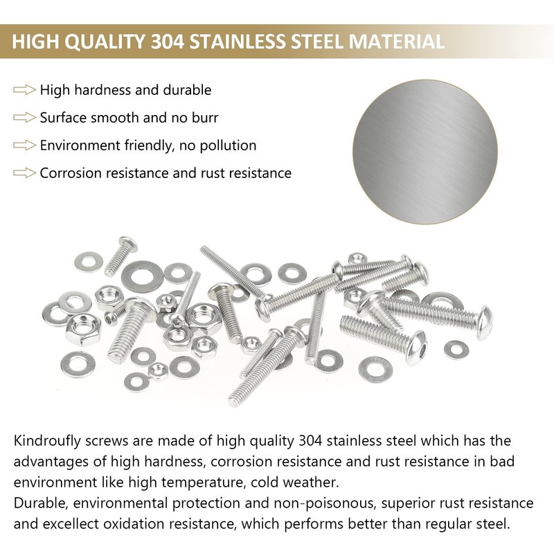 Kindroufly 1285 Pieces M2 M2.5 M3 M4 Button Head Socket
