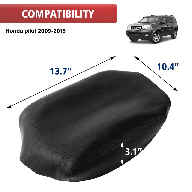 KBH Center Console Armrest Cover Replacement for Honda Pilot 2009-2015,