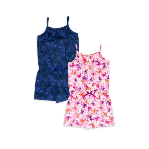 Wonder Nation NWT 2-Pack Girls 14-16 Tropical Tank Rompers Tie