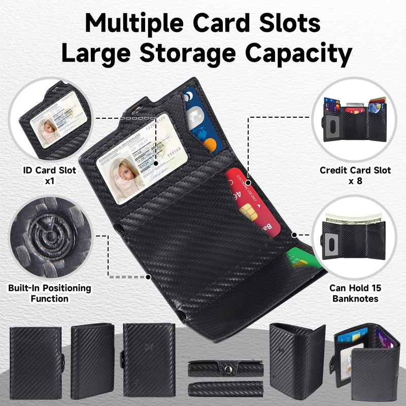 ZHOUMADE Wallet for Men, Slim RFID Blocking Trifold Wallet, Smart