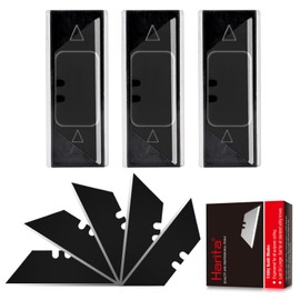 Harita Utility Knife Blades, Box Cutter Blades, Razor Blades with Blackened SK-2 High Carbon Steel, Roof Blades, Rust-Resistent, Extra Durable and Sharp, Standard Size, 10pcs/box easy carrying 30 pcs