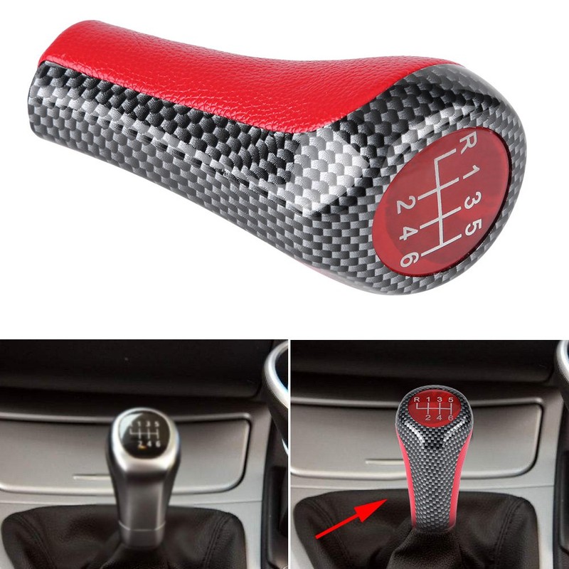 for X5 Gear Shift Knob, Red & Carbon Fiber 6