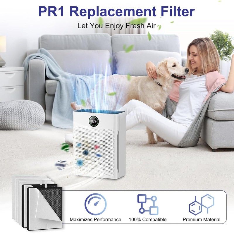 aiyawen PR1 Replacement Filter Compatible with Mooka PR1 Air Purifier,2