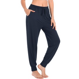 Envlon Womens Yoga Sweatpants High Waist Drawstring Workout Joggers Pants Comfy Lounge Pants with Pockets Casual Exercise Pants Lake Blue