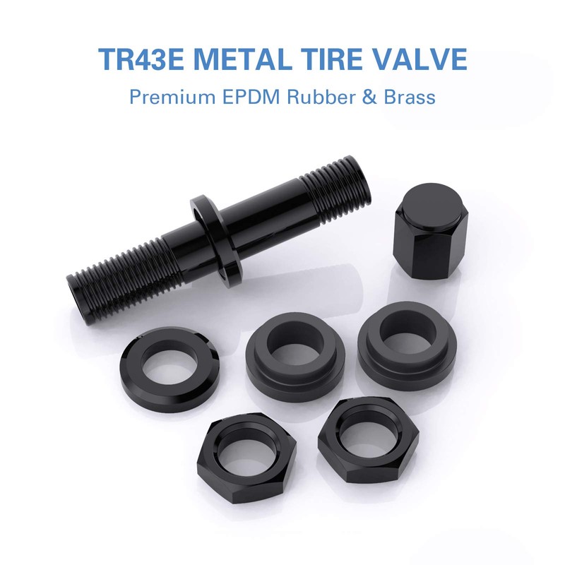 CKAuto 5 Pcs VS43/TR43E Tubeless Metal Clamp-in Valve Stems, Black