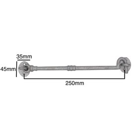 Cabin Hook and Eye Galvanised Cast Iron Heavy Duty 250mm / 10 Inch Pack of 1
